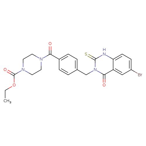 ethyl 4-{4-[(6-bromo-4-oxo-2-sulfanylidene-1,2,3,4-tetrahydroquinazolin-3-yl)methyl]benzoyl}piperazine-1-carboxylate