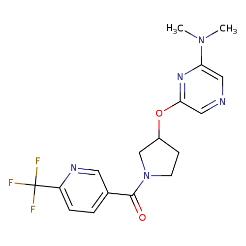 N,N-dimethyl-6-({1-[6-(trifluoromethyl)pyridine-3-carbonyl]pyrrolidin-3-yl}oxy)pyrazin-2-amine
