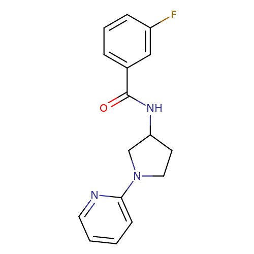 3-fluoro-N-[1-(pyridin-2-yl)pyrrolidin-3-yl]benzamide