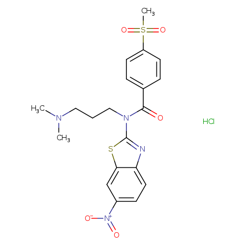 N-[3-(dimethylamino)propyl]-4-methanesulfonyl-N-(6-nitro-1,3-benzothiazol-2-yl)benzamide hydrochloride