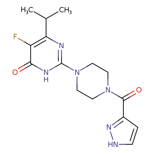 5-fluoro-6-(propan-2-yl)-2-[4-(1H-pyrazole-3-carbonyl)piperazin-1-yl]-3,4-dihydropyrimidin-4-one