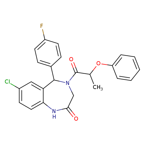 7-chloro-5-(4-fluorophenyl)-4-(2-phenoxypropanoyl)-2,3,4,5-tetrahydro-1H-1,4-benzodiazepin-2-one