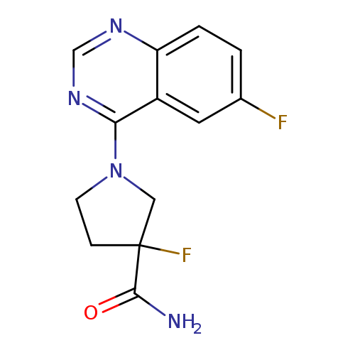 3-fluoro-1-(6-fluoroquinazolin-4-yl)pyrrolidine-3-carboxamide