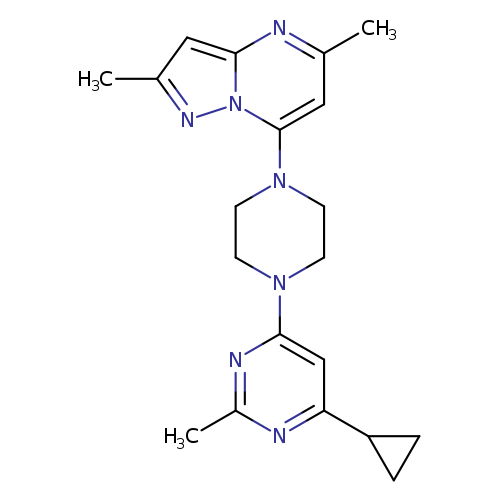 4-cyclopropyl-6-(4-{2,5-dimethylpyrazolo[1,5-a]pyrimidin-7-yl}piperazin-1-yl)-2-methylpyrimidine