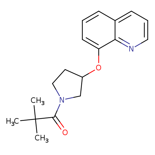 2,2-dimethyl-1-[3-(quinolin-8-yloxy)pyrrolidin-1-yl]propan-1-one