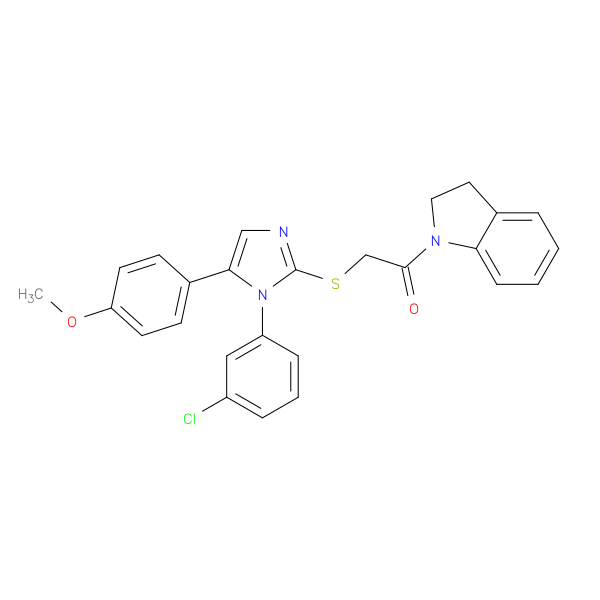 2-{[1-(3-chlorophenyl)-5-(4-methoxyphenyl)-1H-imidazol-2-yl]sulfanyl}-1-(2,3-dihydro-1H-indol-1-yl)ethan-1-one