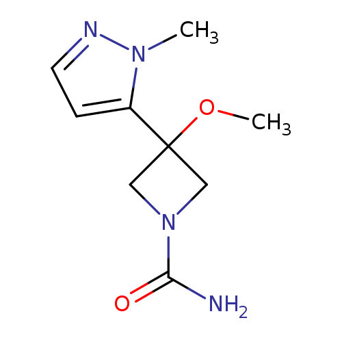 3-methoxy-3-(1-methyl-1H-pyrazol-5-yl)azetidine-1-carboxamide
