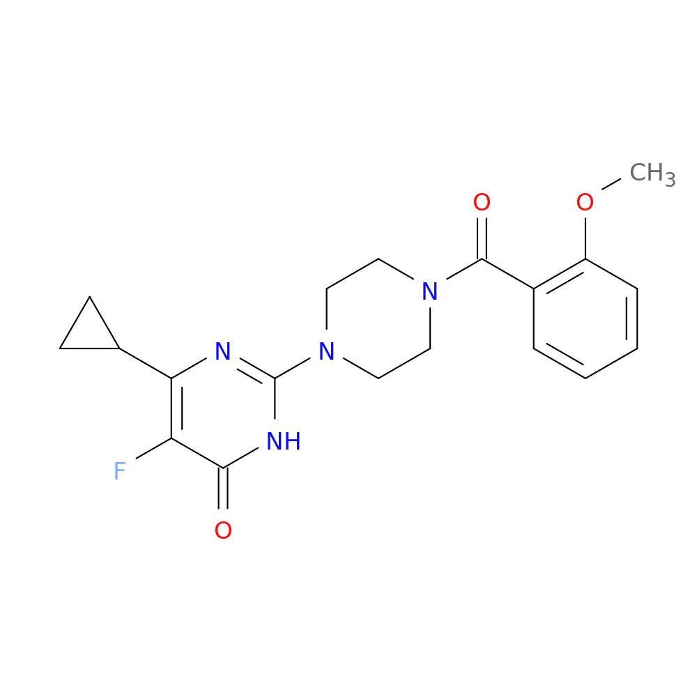 6-cyclopropyl-5-fluoro-2-[4-(2-methoxybenzoyl)piperazin-1-yl]-3,4-dihydropyrimidin-4-one