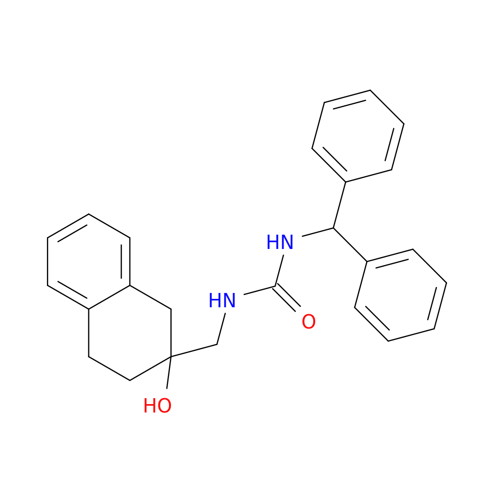 1-(diphenylmethyl)-3-[(2-hydroxy-1,2,3,4-tetrahydronaphthalen-2-yl)methyl]urea