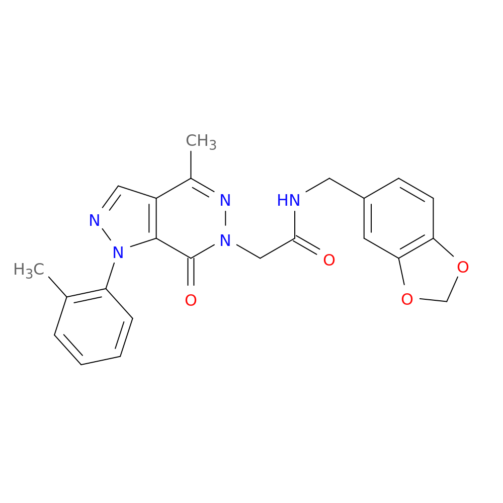 N-[(2H-1,3-benzodioxol-5-yl)methyl]-2-[4-methyl-1-(2-methylphenyl)-7-oxo-1H,6H,7H-pyrazolo[3,4-d]pyridazin-6-yl]acetamide