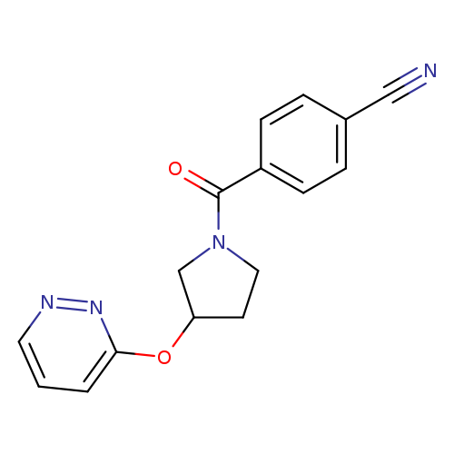 4-[3-(pyridazin-3-yloxy)pyrrolidine-1-carbonyl]benzonitrile