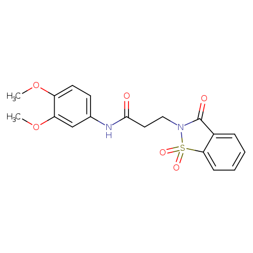 N-(3,4-dimethoxyphenyl)-3-(1,1,3-trioxo-2,3-dihydro-1lambda6,2-benzothiazol-2-yl)propanamide