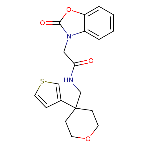 2-(2-oxo-2,3-dihydro-1,3-benzoxazol-3-yl)-N-{[4-(thiophen-3-yl)oxan-4-yl]methyl}acetamide