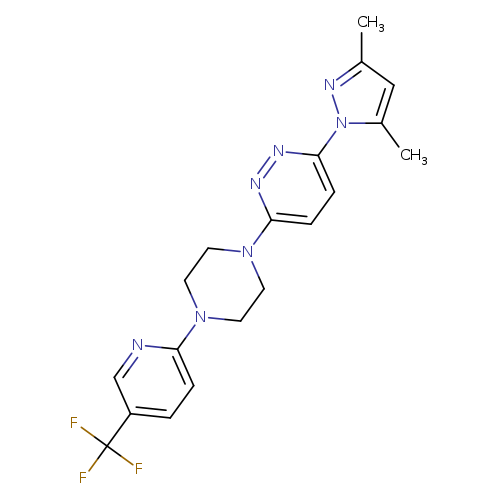 3-(3,5-dimethyl-1H-pyrazol-1-yl)-6-{4-[5-(trifluoromethyl)pyridin-2-yl]piperazin-1-yl}pyridazine