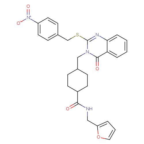 N-[(furan-2-yl)methyl]-4-[(2-{[(4-nitrophenyl)methyl]sulfanyl}-4-oxo-3,4-dihydroquinazolin-3-yl)methyl]cyclohexane-1-carboxamide