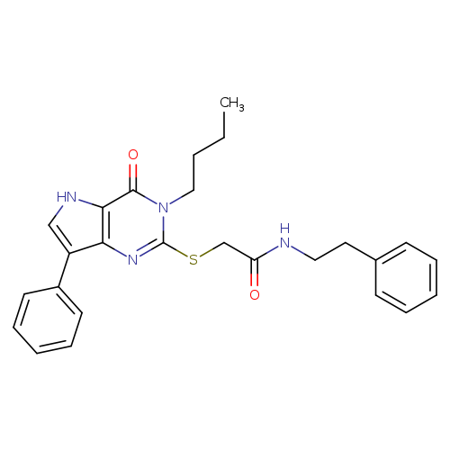 2-({3-butyl-4-oxo-7-phenyl-3H,4H,5H-pyrrolo[3,2-d]pyrimidin-2-yl}sulfanyl)-N-(2-phenylethyl)acetamide