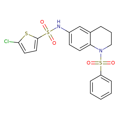N-[1-(benzenesulfonyl)-1,2,3,4-tetrahydroquinolin-6-yl]-5-chlorothiophene-2-sulfonamide