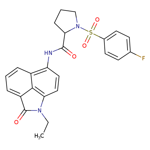 N-{2-ethyl-3-oxo-2-azatricyclo[6.3.1.0^{4,12}]dodeca-1(11),4,6,8(12),9-pentaen-9-yl}-1-(4-fluorobenzenesulfonyl)pyrrolidine-2-carboxamide