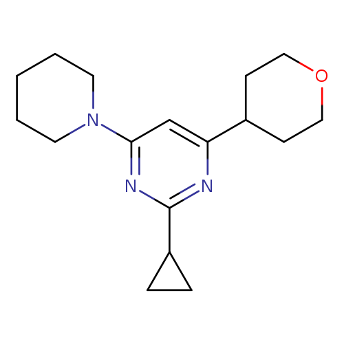 2-cyclopropyl-4-(oxan-4-yl)-6-(piperidin-1-yl)pyrimidine