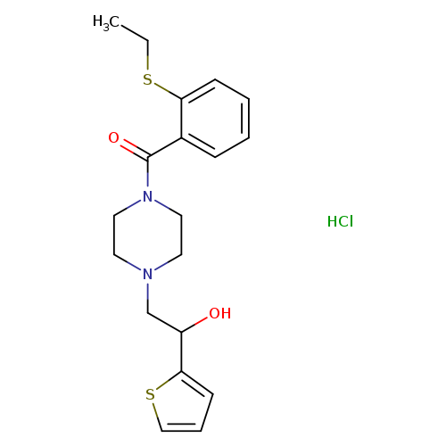 2-{4-[2-(ethylsulfanyl)benzoyl]piperazin-1-yl}-1-(thiophen-2-yl)ethan-1-ol hydrochloride