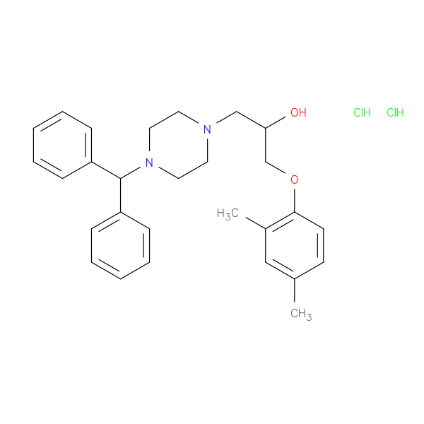 1-(2,4-dimethylphenoxy)-3-[4-(diphenylmethyl)piperazin-1-yl]propan-2-ol dihydrochloride