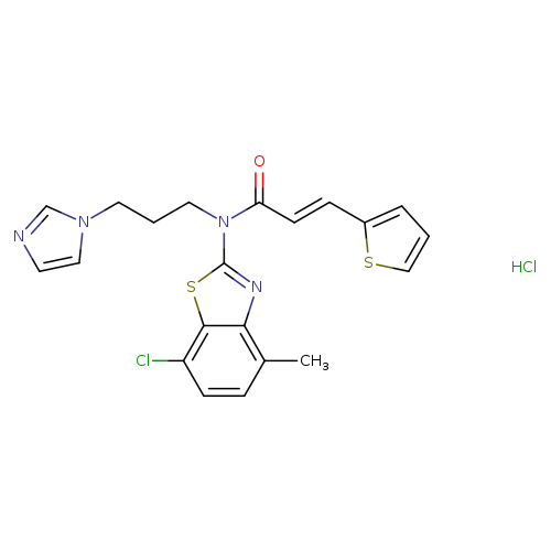 (2E)-N-(7-chloro-4-methyl-1,3-benzothiazol-2-yl)-N-[3-(1H-imidazol-1-yl)propyl]-3-(thiophen-2-yl)prop-2-enamide hydrochloride