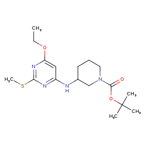 TERT-BUTYL 3-((6-ETHOXY-2-(METHYLTHIO)PYRIMIDIN-4-YL)AMINO)PIPERIDINE-1-CARBOXYLATE