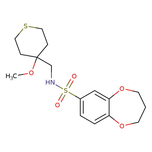 N-[(4-methoxythian-4-yl)methyl]-3,4-dihydro-2H-1,5-benzodioxepine-7-sulfonamide