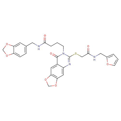 N-[(2H-1,3-benzodioxol-5-yl)methyl]-4-{6-[({[(furan-2-yl)methyl]carbamoyl}methyl)sulfanyl]-8-oxo-2H,7H,8H-[1,3]dioxolo[4,5-g]quinazolin-7-yl}butanamide