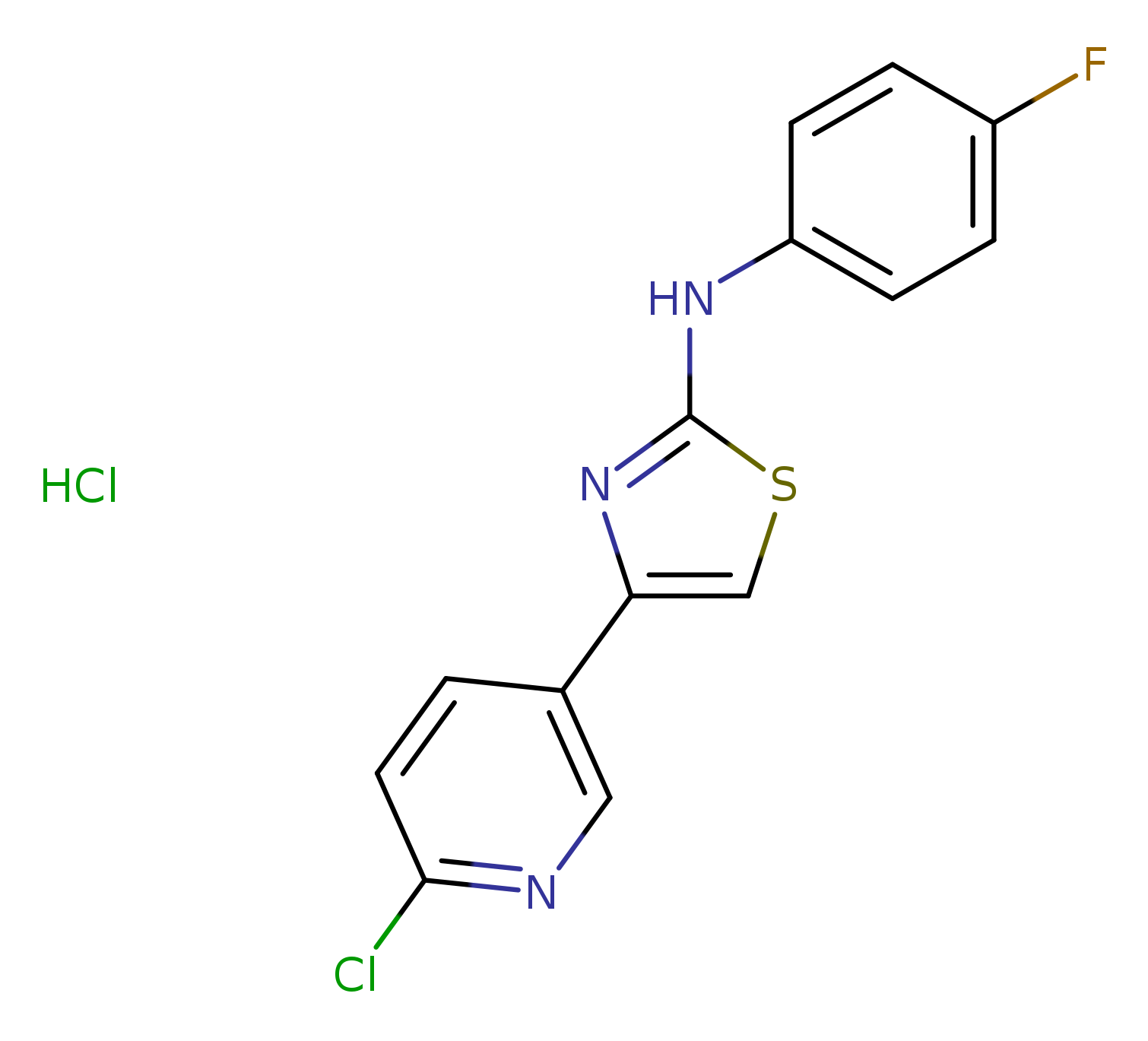 4-(6-chloropyridin-3-yl)-N-(4-fluorophenyl)-1,3-thiazol-2-amine hydrochloride