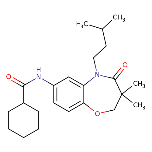 N-[3,3-dimethyl-5-(3-methylbutyl)-4-oxo-2,3,4,5-tetrahydro-1,5-benzoxazepin-7-yl]cyclohexanecarboxamide