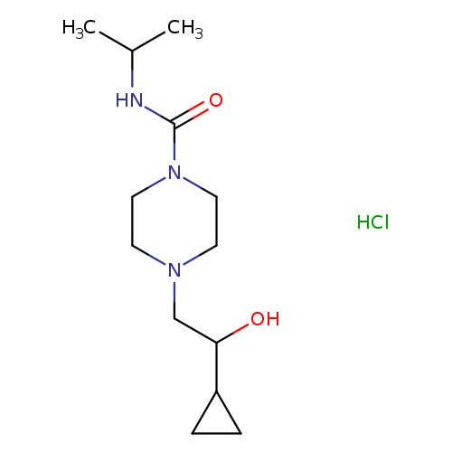 4-(2-cyclopropyl-2-hydroxyethyl)-N-(propan-2-yl)piperazine-1-carboxamide hydrochloride