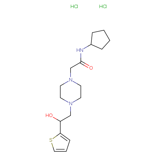 N-cyclopentyl-2-{4-[2-hydroxy-2-(thiophen-2-yl)ethyl]piperazin-1-yl}acetamide dihydrochloride
