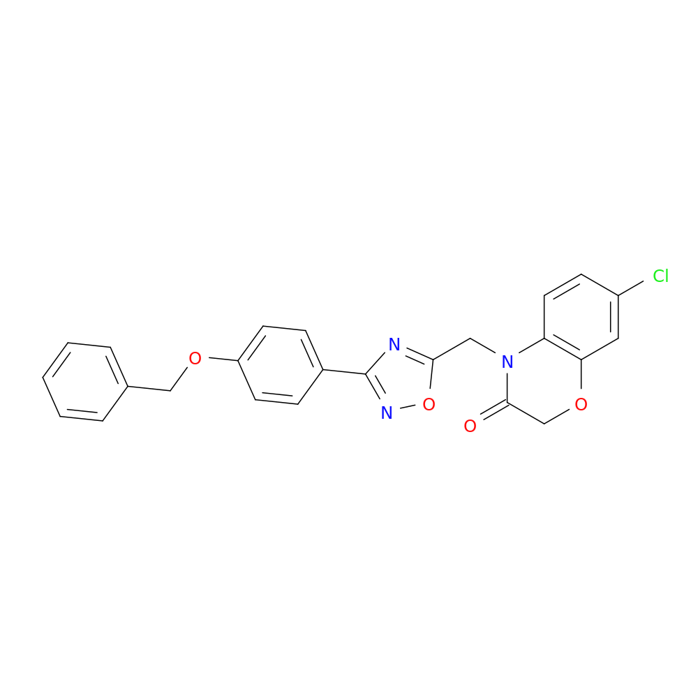4-({3-[4-(benzyloxy)phenyl]-1,2,4-oxadiazol-5-yl}methyl)-7-chloro-3,4-dihydro-2H-1,4-benzoxazin-3-one
