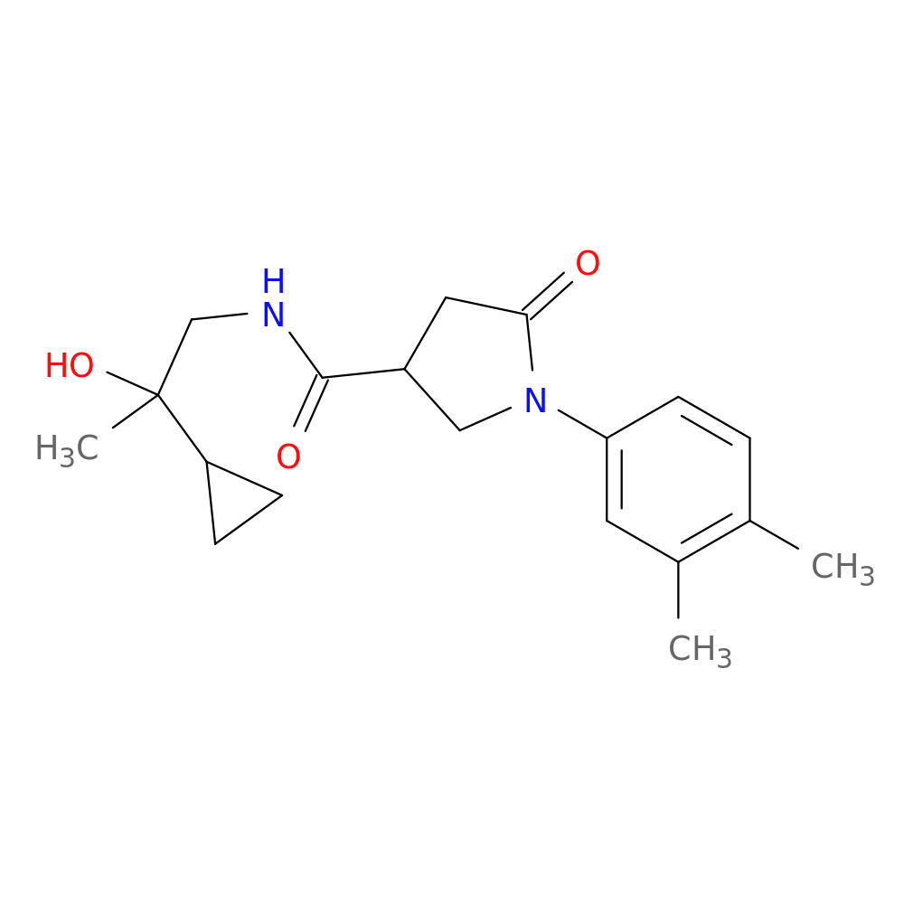 N-(2-cyclopropyl-2-hydroxypropyl)-1-(3,4-dimethylphenyl)-5-oxopyrrolidine-3-carboxamide