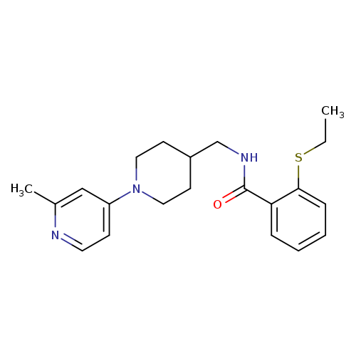 2-(ethylsulfanyl)-N-{[1-(2-methylpyridin-4-yl)piperidin-4-yl]methyl}benzamide