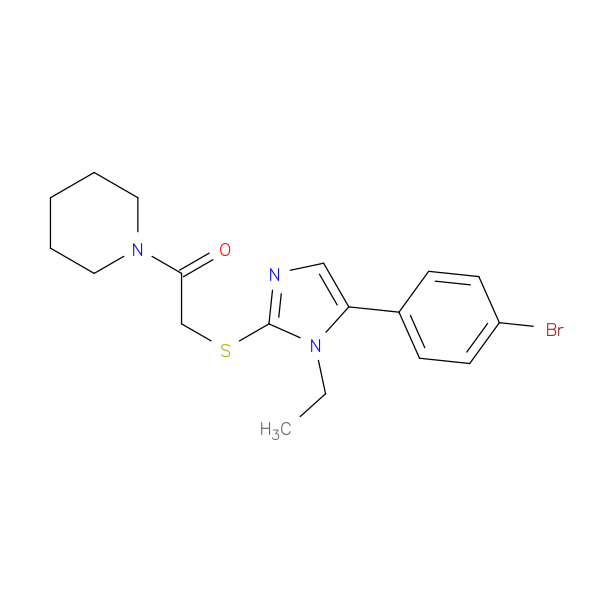 2-{[5-(4-bromophenyl)-1-ethyl-1H-imidazol-2-yl]sulfanyl}-1-(piperidin-1-yl)ethan-1-one