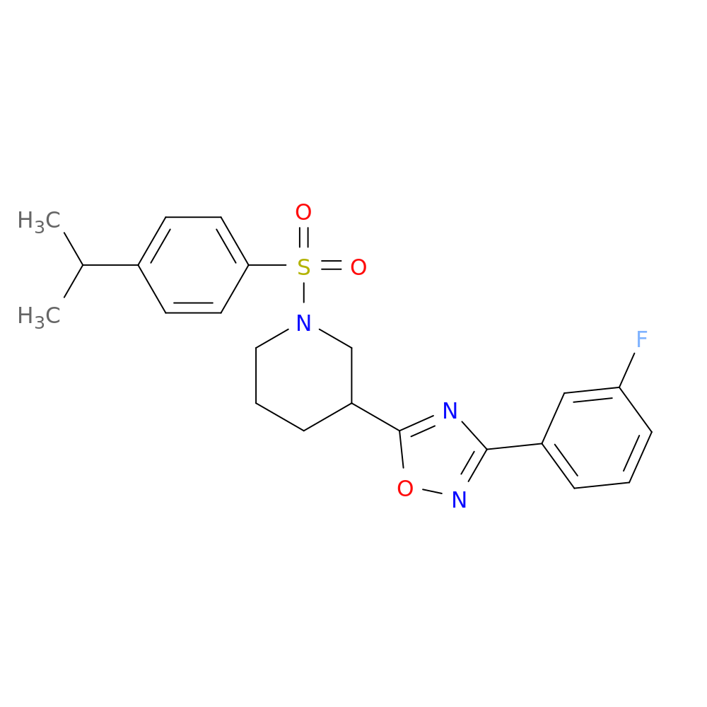 3-[3-(3-fluorophenyl)-1,2,4-oxadiazol-5-yl]-1-[4-(propan-2-yl)benzenesulfonyl]piperidine