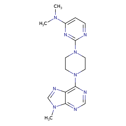 N,N-dimethyl-2-[4-(9-methyl-9H-purin-6-yl)piperazin-1-yl]pyrimidin-4-amine