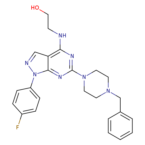 2-{[6-(4-benzylpiperazin-1-yl)-1-(4-fluorophenyl)-1H-pyrazolo[3,4-d]pyrimidin-4-yl]amino}ethan-1-ol