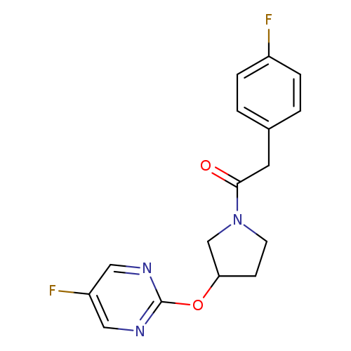 2-(4-fluorophenyl)-1-{3-[(5-fluoropyrimidin-2-yl)oxy]pyrrolidin-1-yl}ethan-1-one