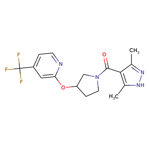 2-{[1-(3,5-dimethyl-1H-pyrazole-4-carbonyl)pyrrolidin-3-yl]oxy}-4-(trifluoromethyl)pyridine