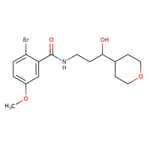 2-bromo-N-[3-hydroxy-3-(oxan-4-yl)propyl]-5-methoxybenzamide