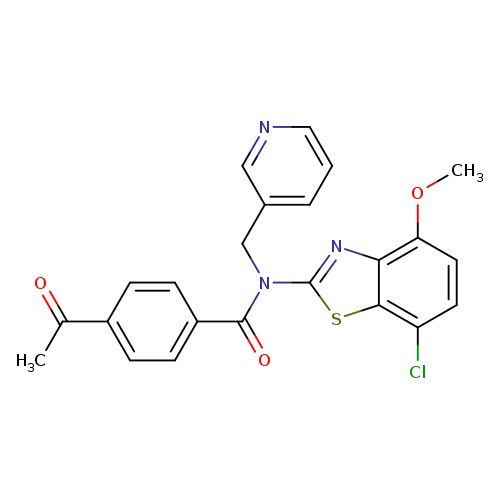 4-acetyl-N-(7-chloro-4-methoxy-1,3-benzothiazol-2-yl)-N-[(pyridin-3-yl)methyl]benzamide