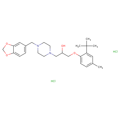 1-{4-[(2H-1,3-benzodioxol-5-yl)methyl]piperazin-1-yl}-3-(2-tert-butyl-4-methylphenoxy)propan-2-ol dihydrochloride