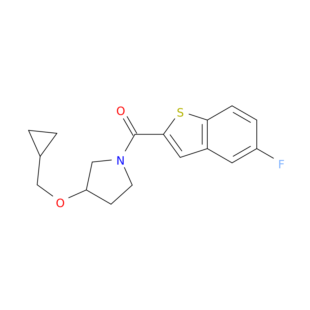 3-(cyclopropylmethoxy)-1-(5-fluoro-1-benzothiophene-2-carbonyl)pyrrolidine
