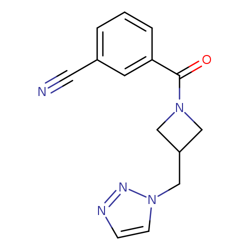 3-{3-[(1H-1,2,3-triazol-1-yl)methyl]azetidine-1-carbonyl}benzonitrile