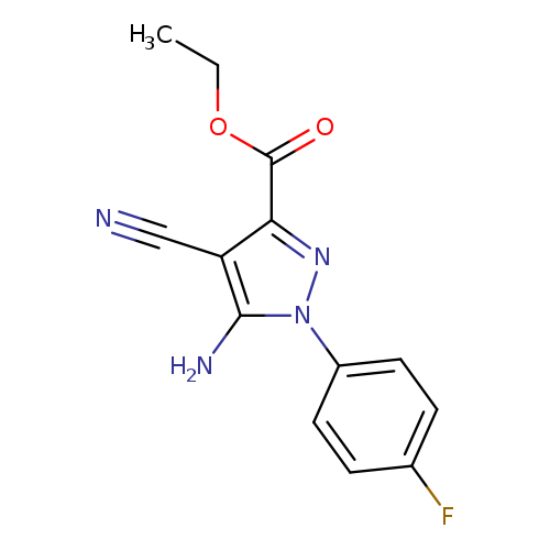 1H-Pyrazole-3-carboxylic acid, 5-amino-4-cyano-1-(4-fluorophenyl)-, ethyl ester