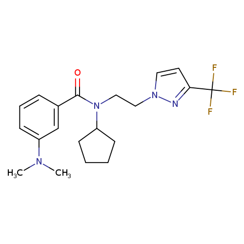 N-cyclopentyl-3-(dimethylamino)-N-{2-[3-(trifluoromethyl)-1H-pyrazol-1-yl]ethyl}benzamide