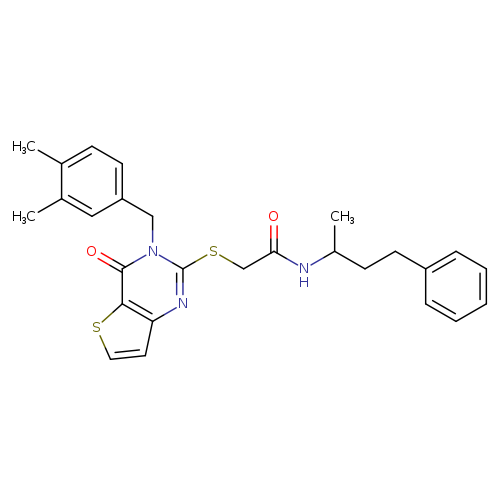 2-({3-[(3,4-dimethylphenyl)methyl]-4-oxo-3H,4H-thieno[3,2-d]pyrimidin-2-yl}sulfanyl)-N-(4-phenylbutan-2-yl)acetamide